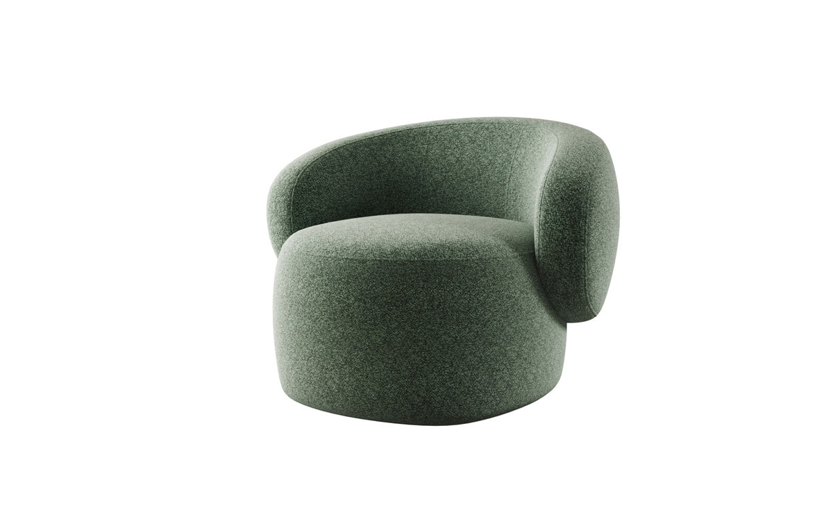Designer armchair Kai in textured fabric - 360° swivel function
