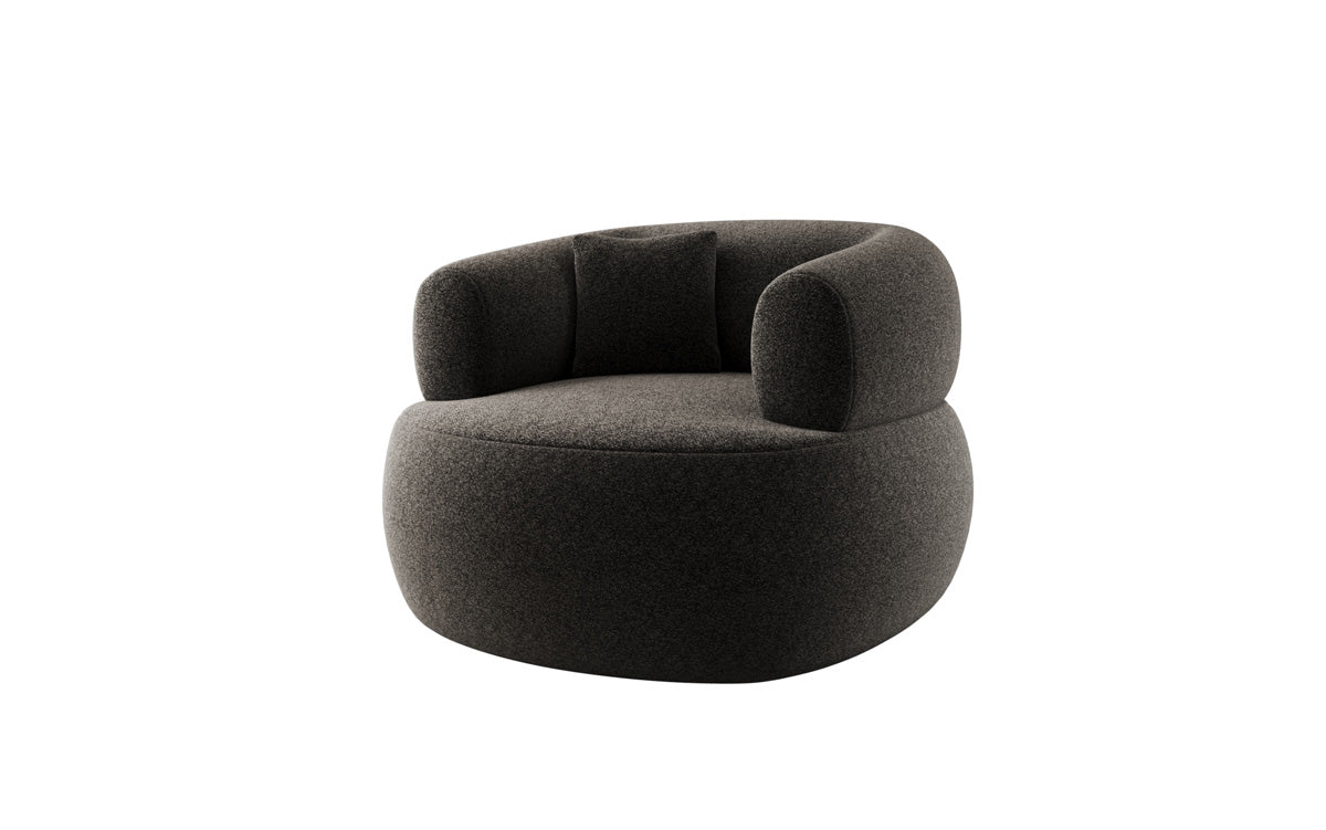 Designer sofa armchair Bao in textured fabric - 360° swivel function