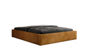 Designer upholstered bed base with storage without headboard in Corduroy