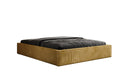 Designer upholstered bed base with storage without headboard in Corduroy