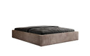Designer upholstered bed base with storage without headboard in Corduroy