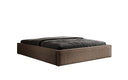 Designer upholstered bed base with storage without headboard in textured fabric