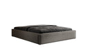 Designer upholstered bed base with storage without headboard in textured fabric