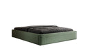 Designer upholstered bed base with storage without headboard in textured fabric