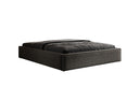 Designer upholstered bed base with storage without headboard in textured fabric