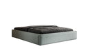 Designer upholstered bed base with storage without headboard in textured fabric