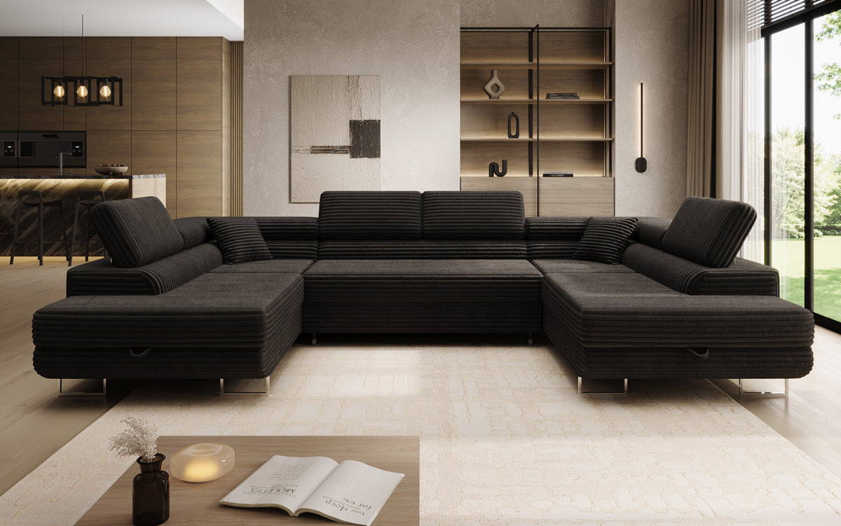 Designer-Sofa Vigo mat Schlof- a Klappfunktioun a Cord
