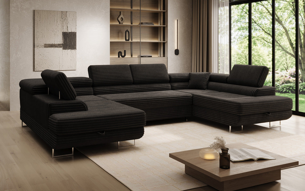 Designer-Sofa Vigo mat Schlof- a Klappfunktioun a Cord