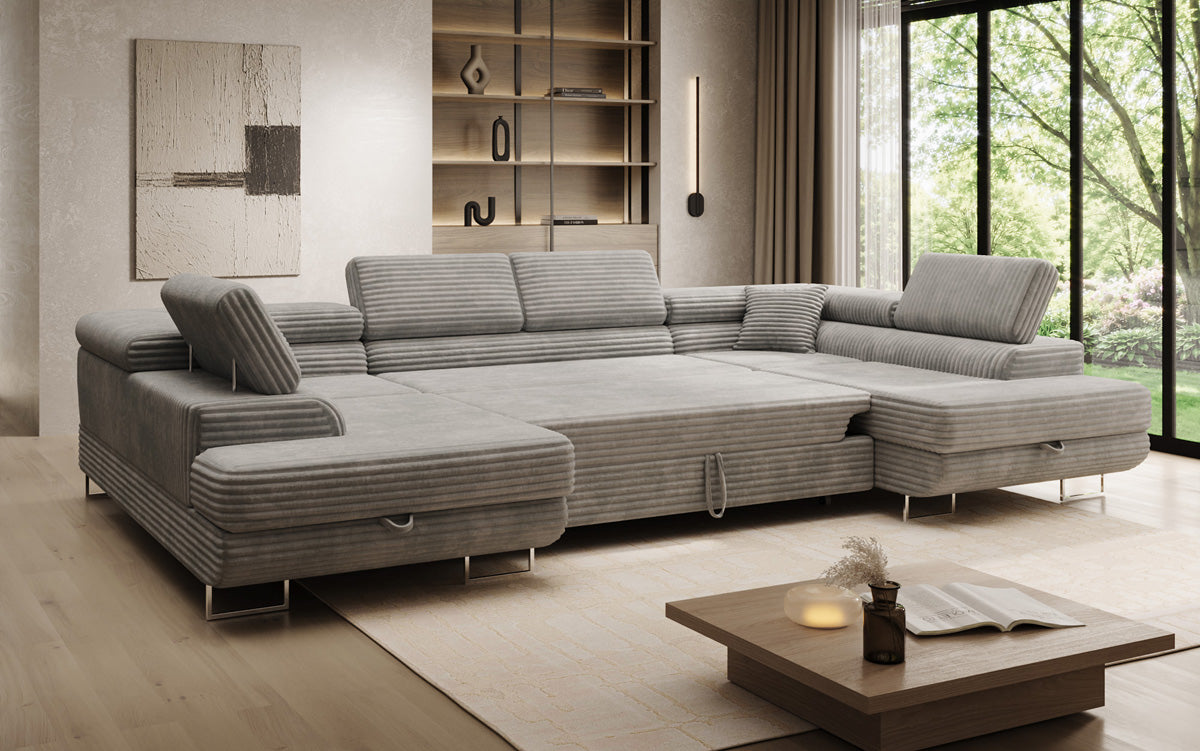 Designer-Sofa Vigo mat Schlof- a Klappfunktioun a Cord