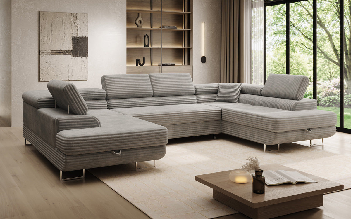 Designer-Sofa Vigo mat Schlof- a Klappfunktioun a Cord