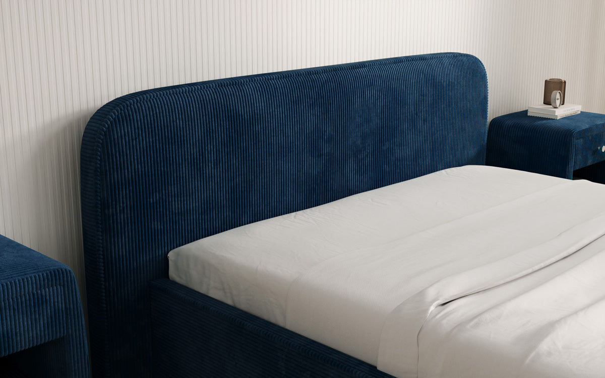 Lit rembourré design Nola en Côtelé avec espace de rangement