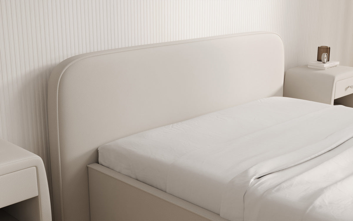 Designer Polsterbett Nola in Stoff mit Stauraum