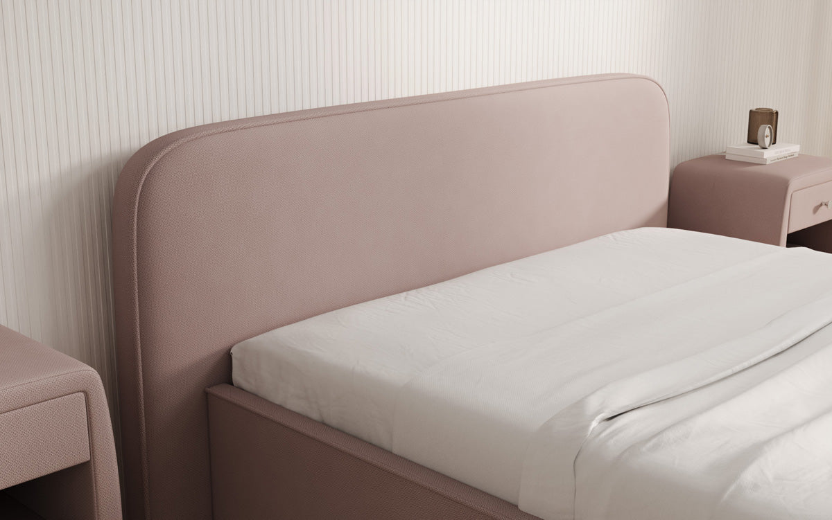 Designer Polsterbett Nola in Stoff mit Stauraum