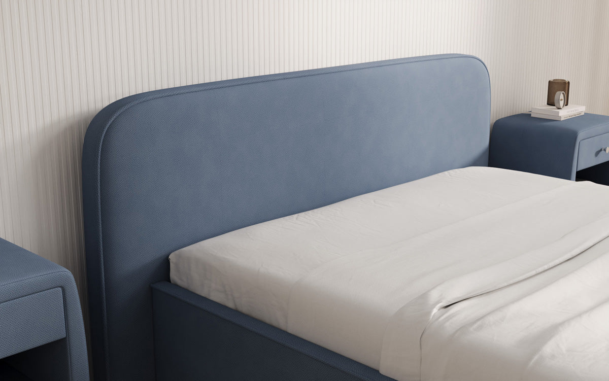 Designer Polsterbett Nola in Stoff mit Stauraum