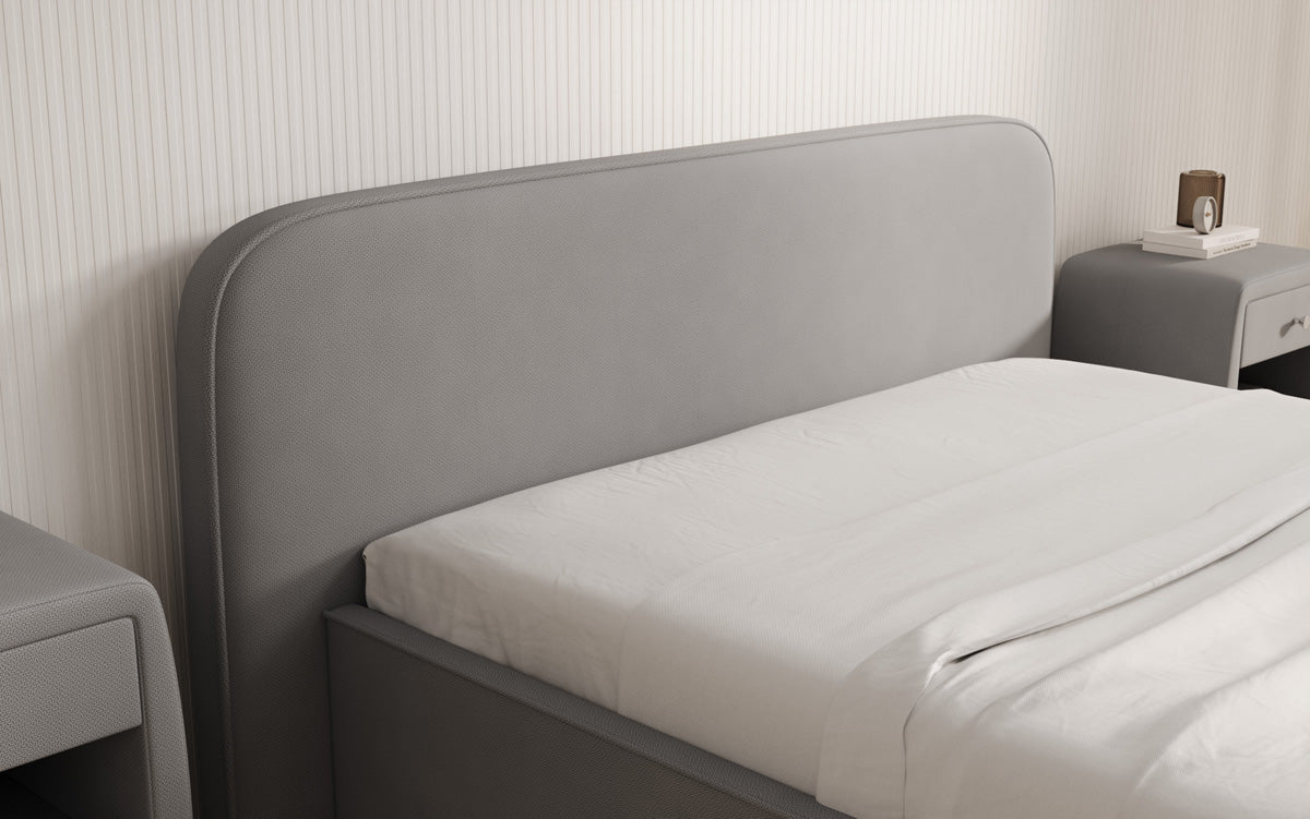 Designer Polsterbett Nola in Stoff mit Stauraum
