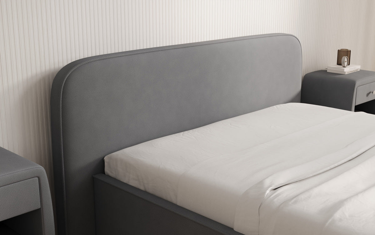 Designer Polsterbett Nola in Stoff mit Stauraum