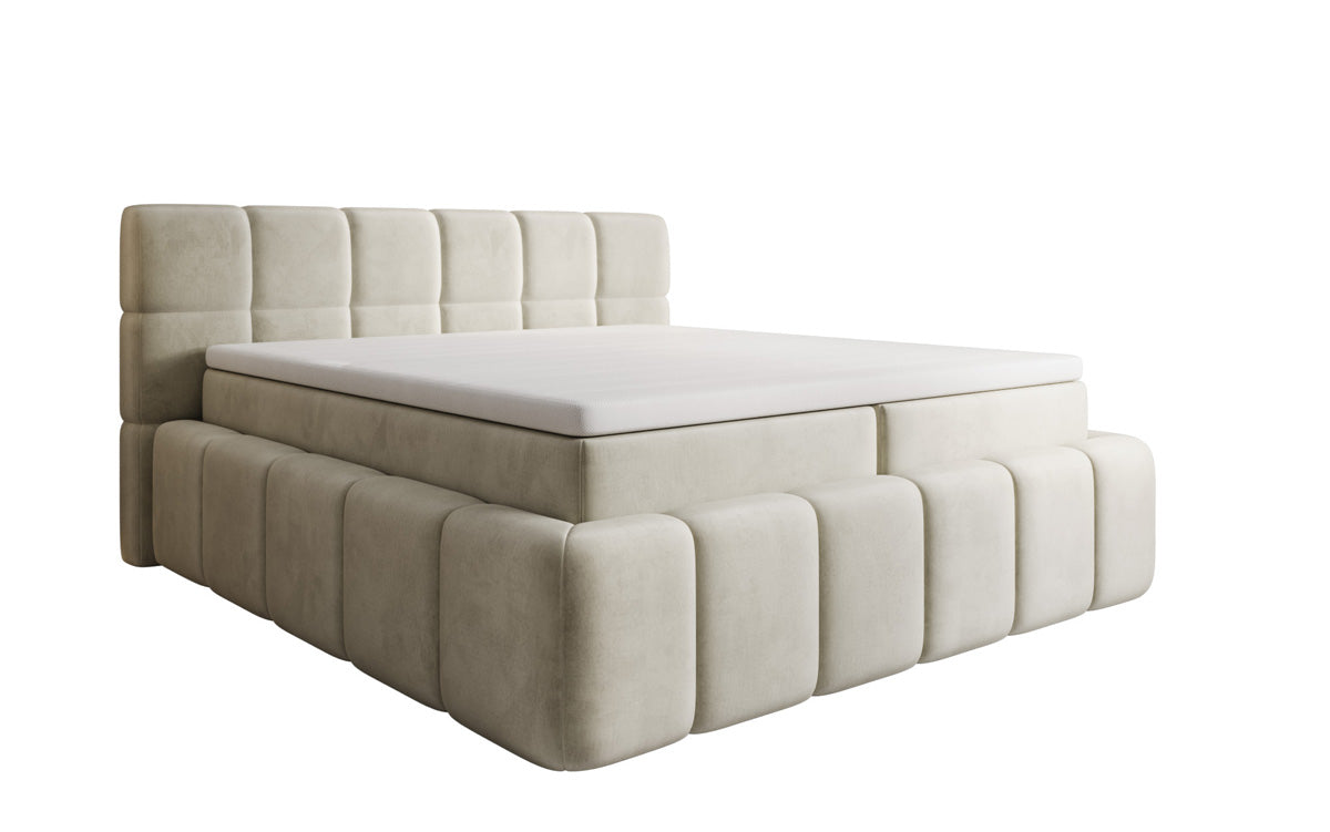 Bombo box spring bed with storage in velvet