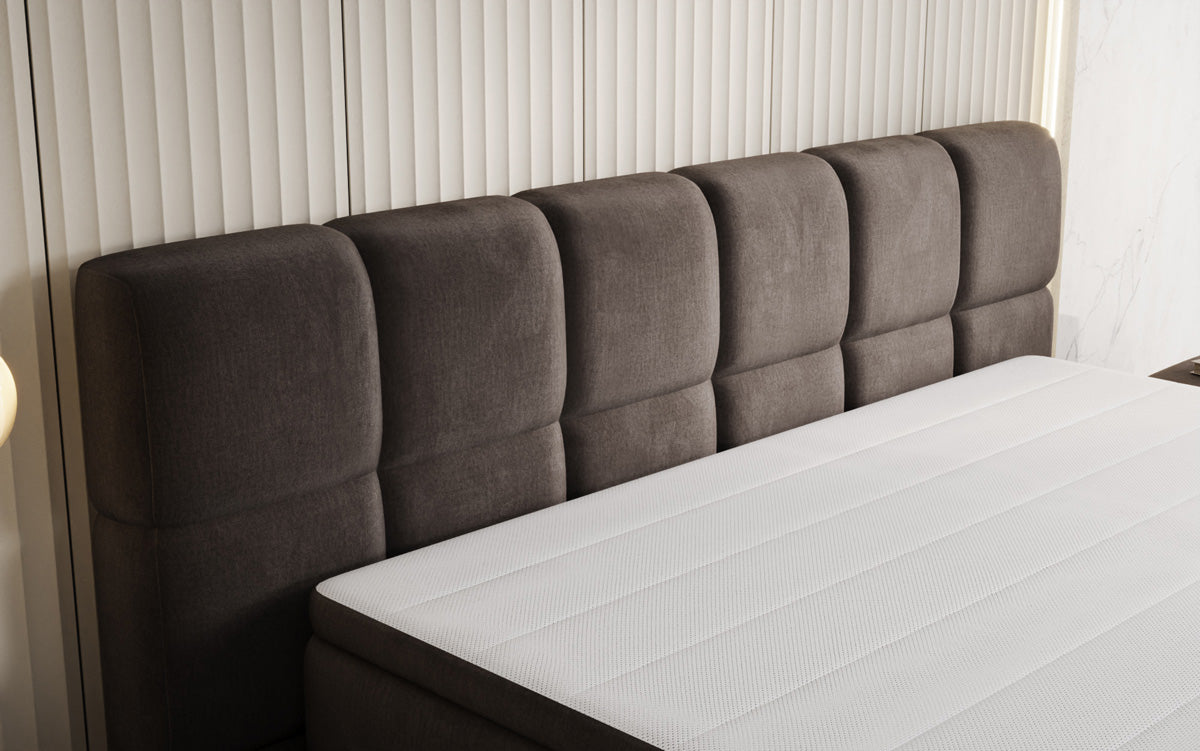 Bombo box spring bed with storage in velvet