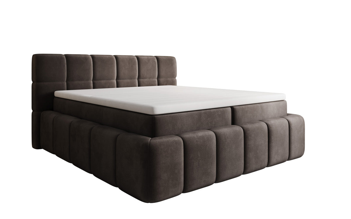 Bombo box spring bed with storage in velvet