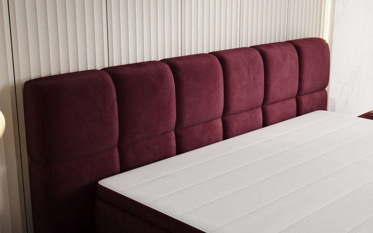 Bombo box spring bed with storage in velvet