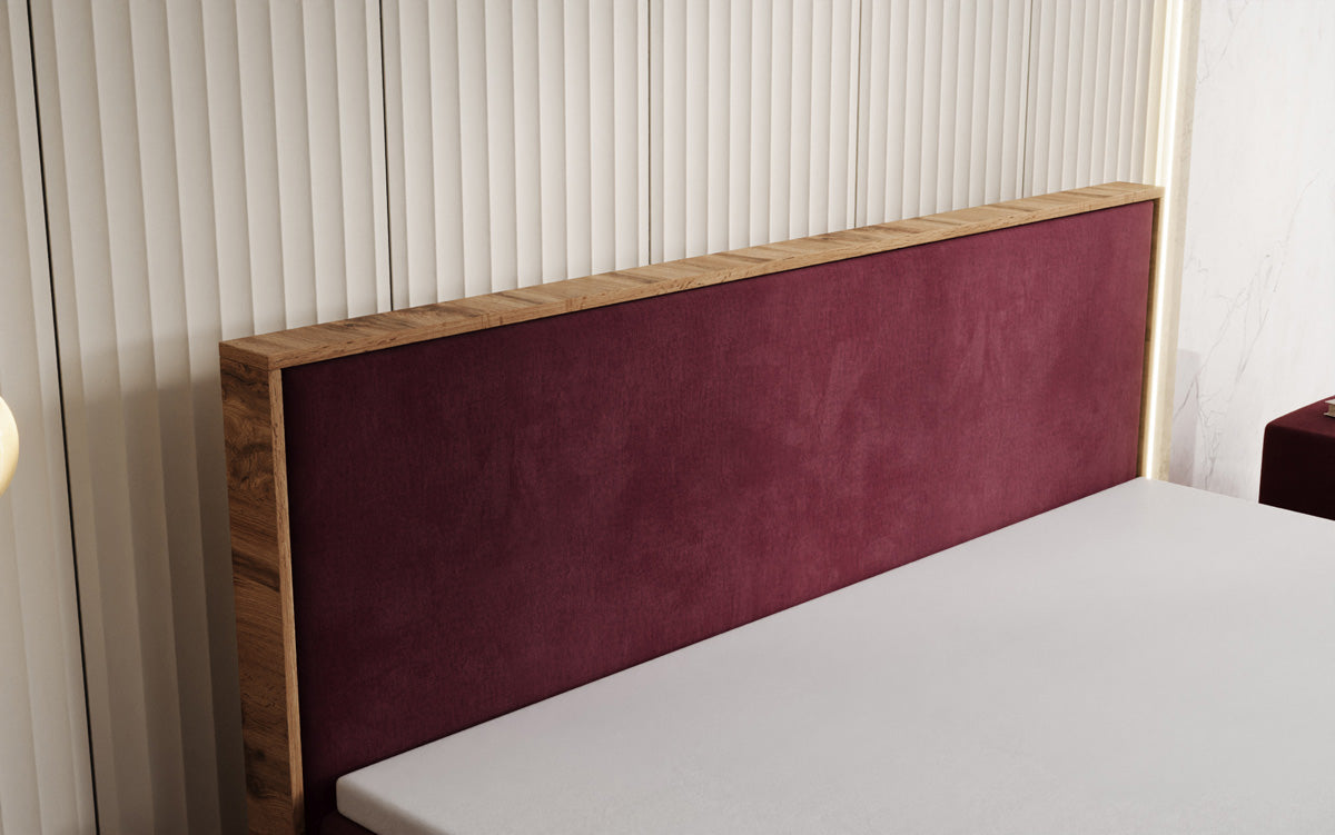 Boxspringbett Timber mit Stauraum in Samt