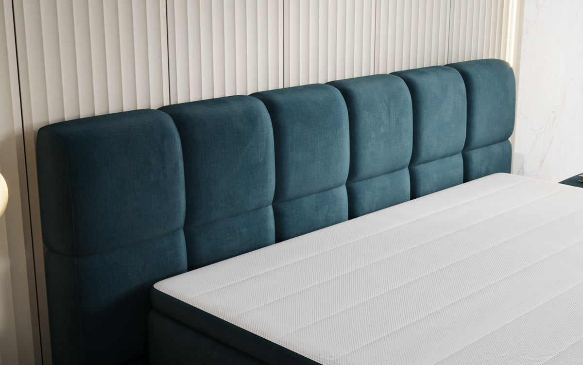 Bombo box spring bed with storage in velvet