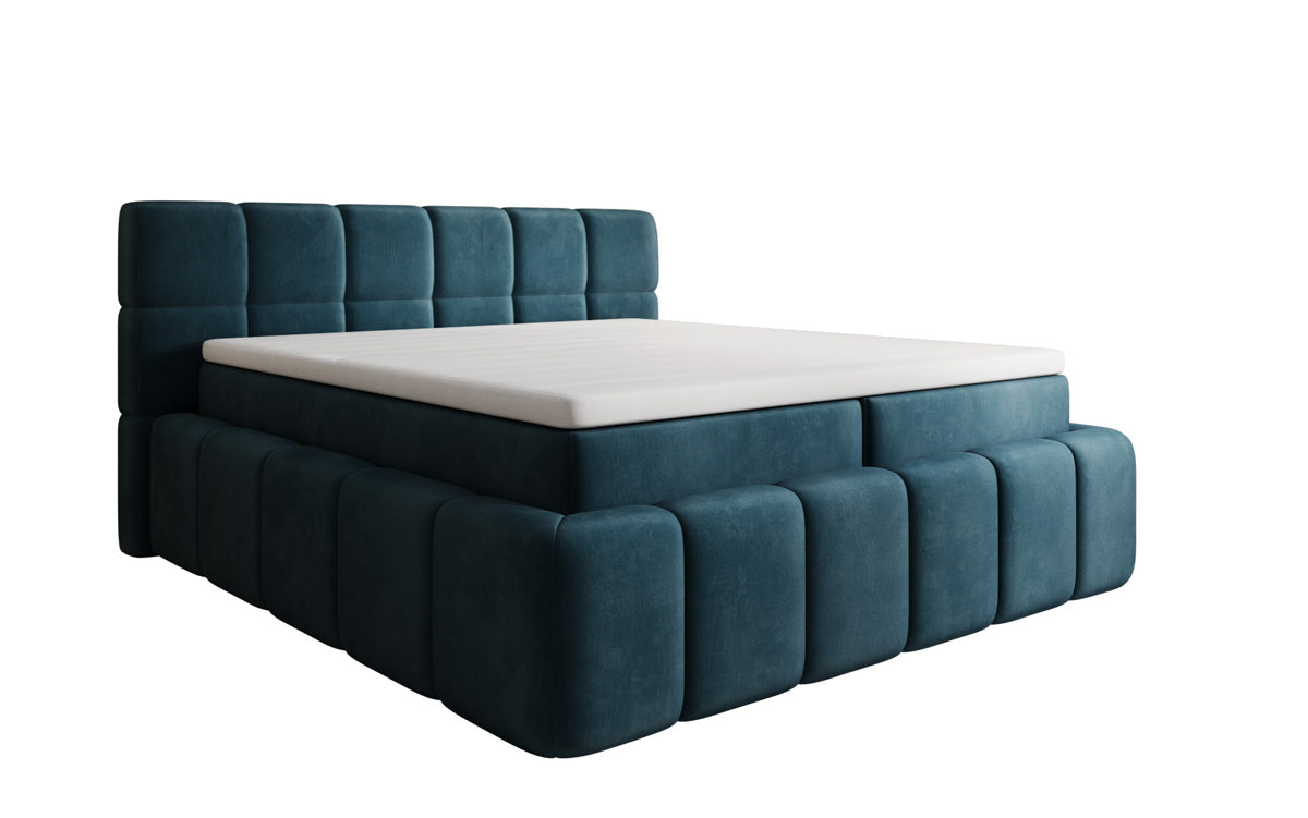 Bombo box spring bed with storage in velvet