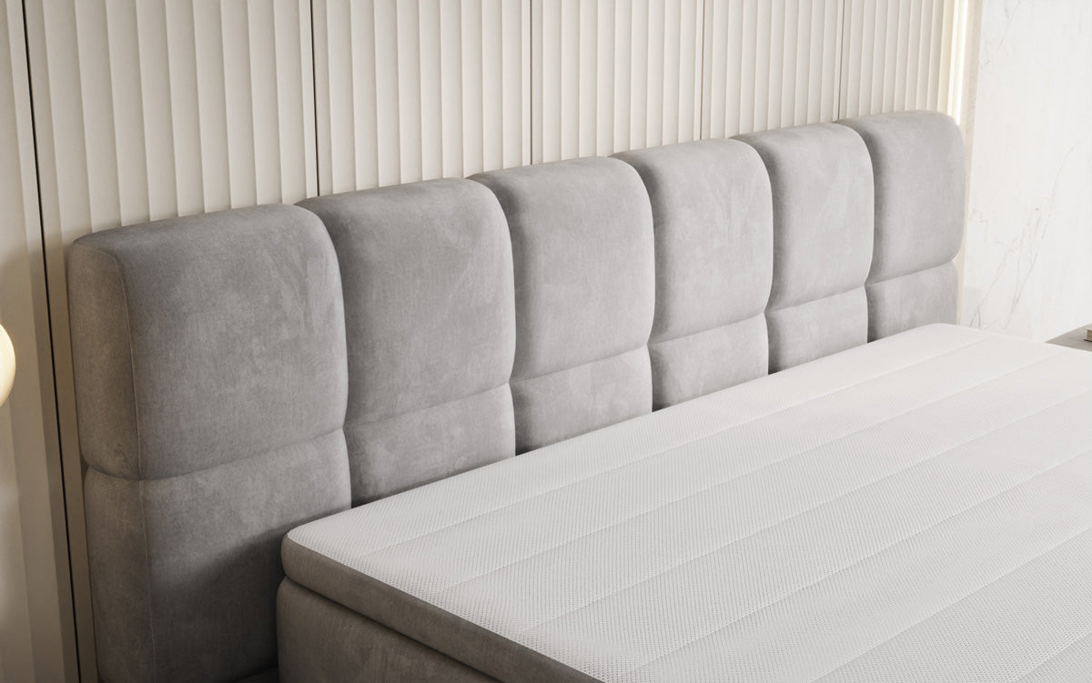 Bombo box spring bed with storage in velvet