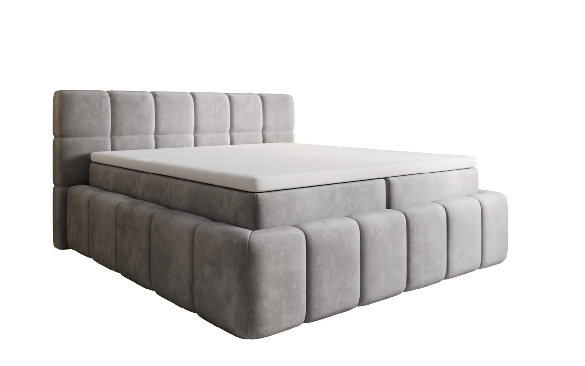 Bombo box spring bed with storage in velvet