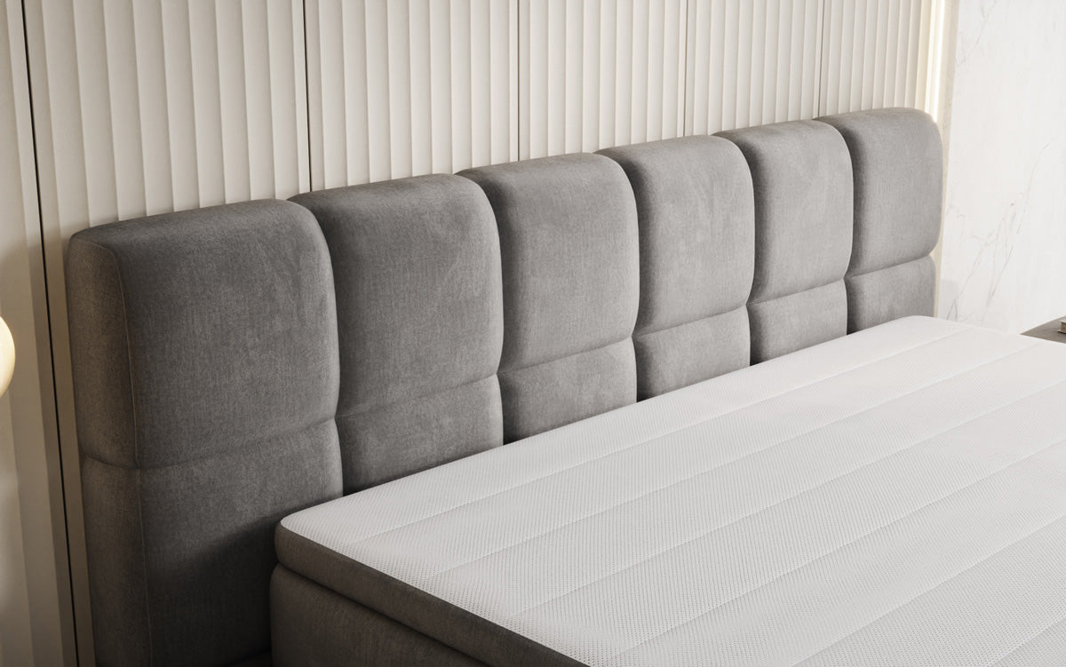 Bombo box spring bed with storage in velvet