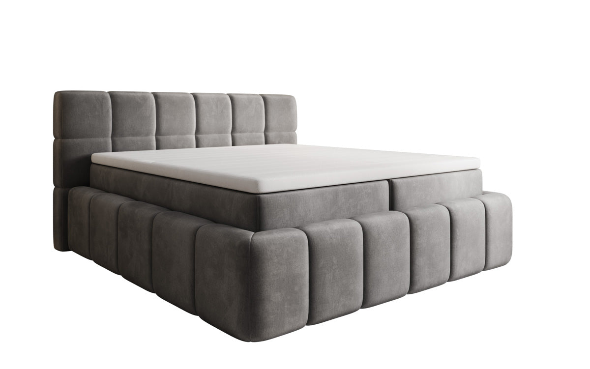 Bombo box spring bed with storage in velvet