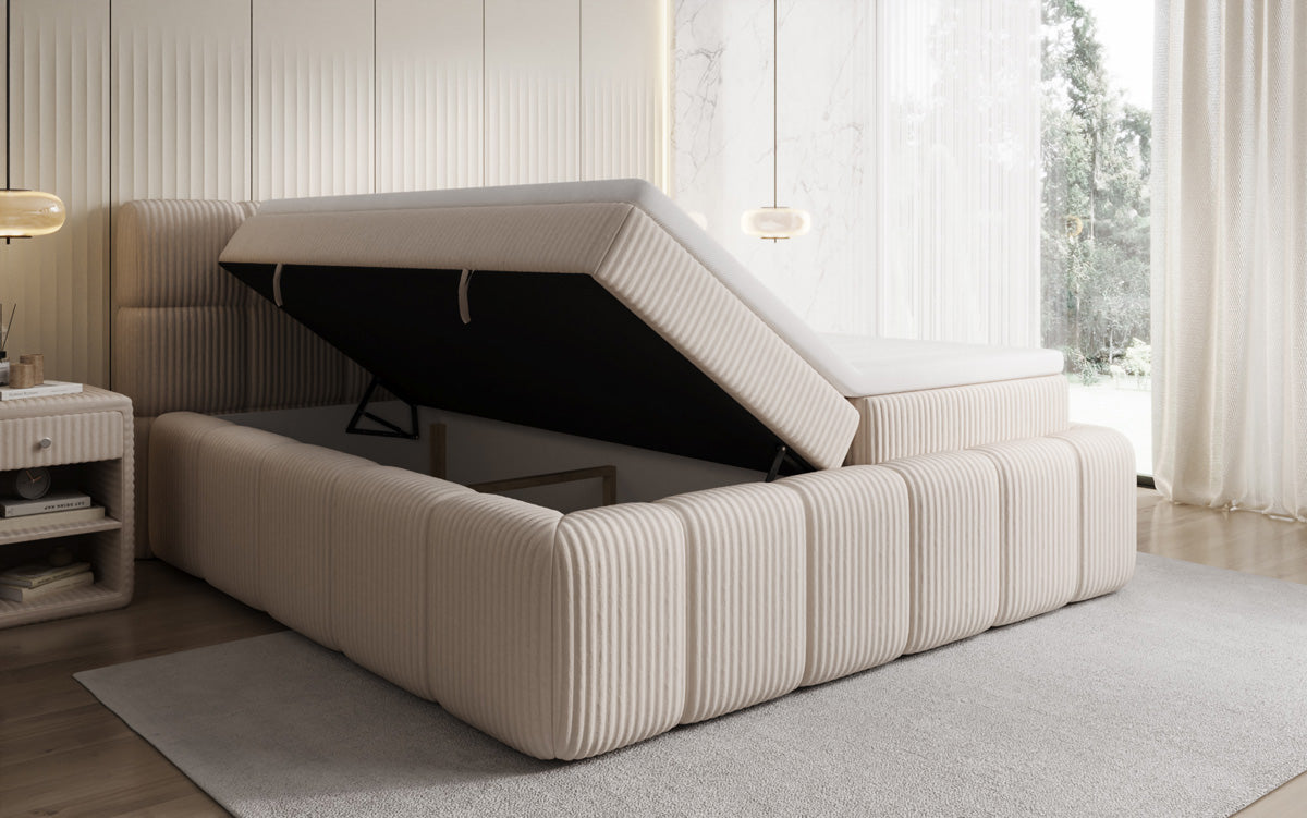 Boxspringbett Bombo a Cord mat Stauraum