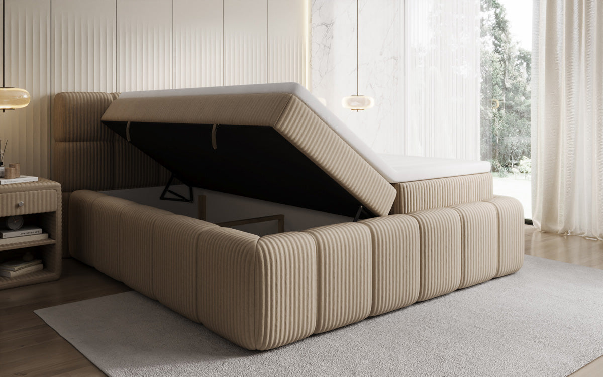Boxspringbett Bombo a Cord mat Stauraum