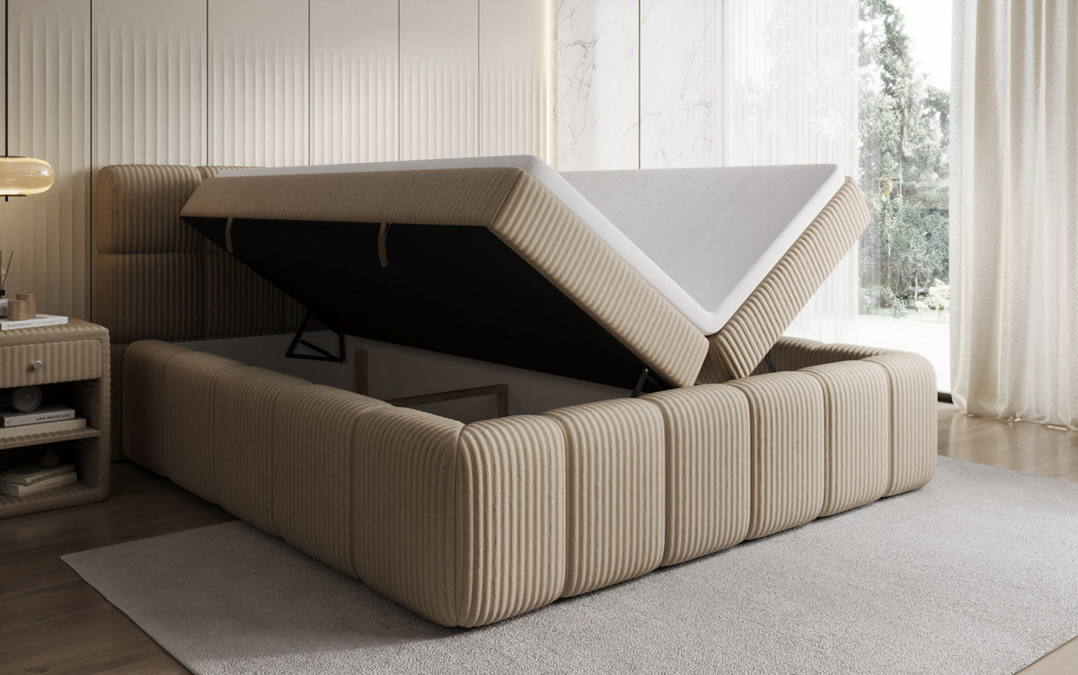 Boxspringbett Bombo a Cord mat Stauraum