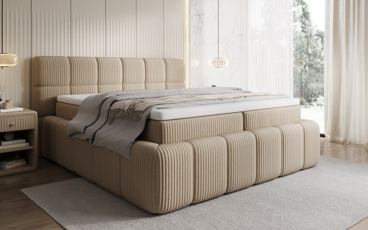 Boxspringbett Bombo a Cord mat Stauraum