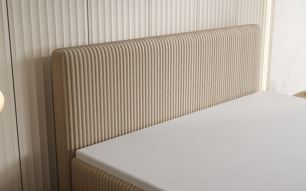 Boxspringbett Kubo King in Cord mit Stauraum