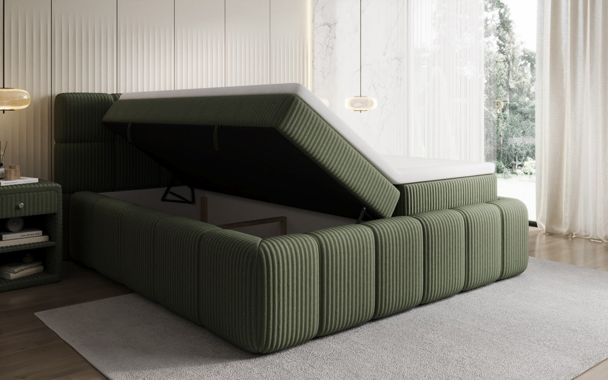 Boxspringbett Bombo a Cord mat Stauraum