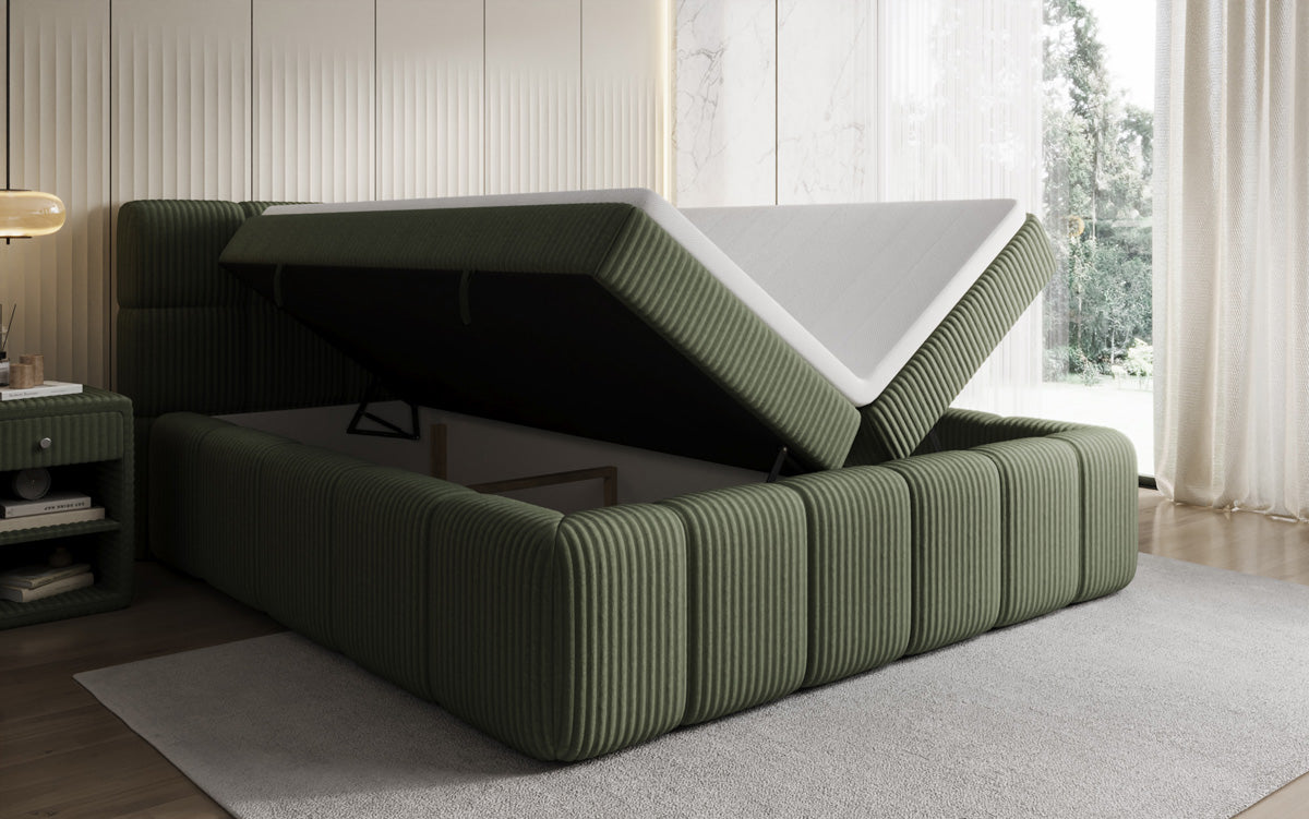 Boxspringbett Bombo a Cord mat Stauraum