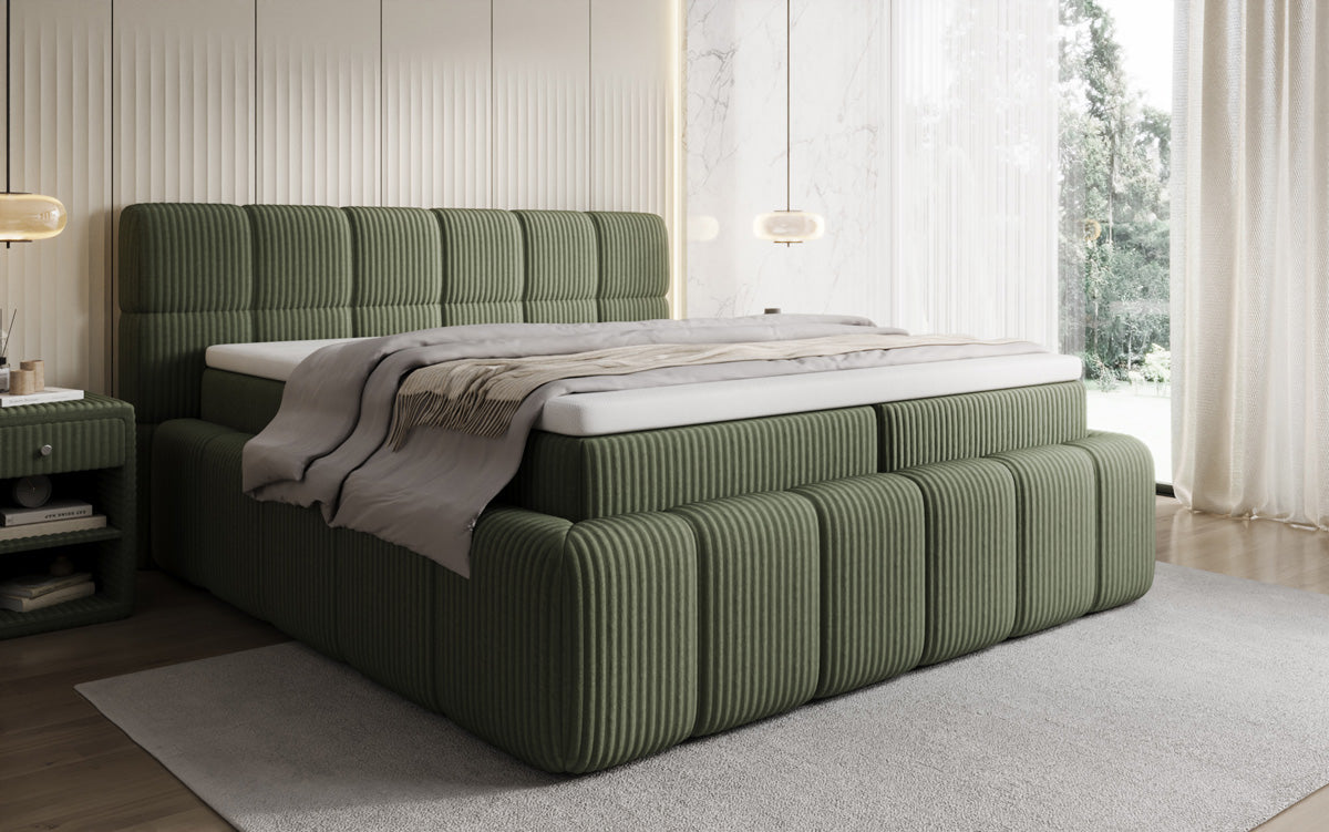 Boxspringbett Bombo a Cord mat Stauraum