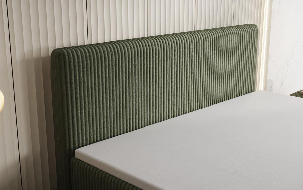 Boxspringbett Kubo King in Cord mit Stauraum