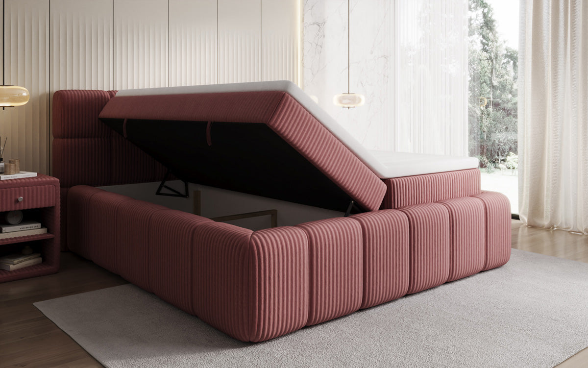Boxspringbett Bombo a Cord mat Stauraum