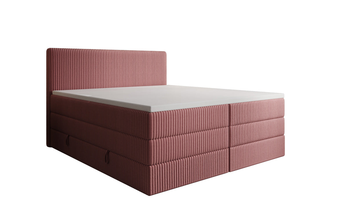 Boxspringbett Kubo King in Cord mit Stauraum