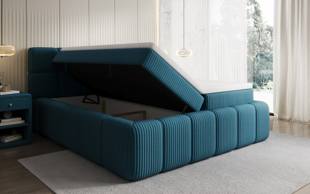 Boxspringbett Bombo a Cord mat Stauraum