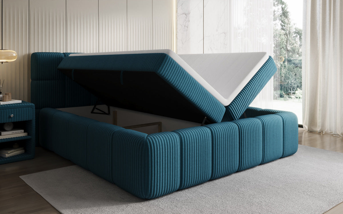 Boxspringbett Bombo a Cord mat Stauraum