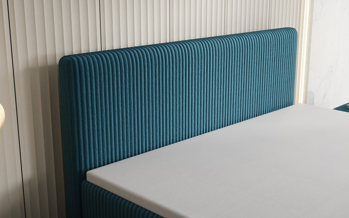 Boxspringbett Kubo King in Cord mit Stauraum