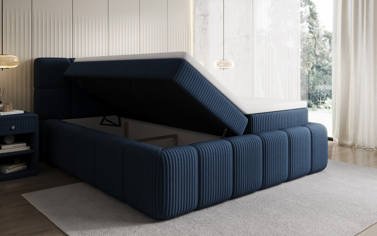 Boxspringbett Bombo a Cord mat Stauraum