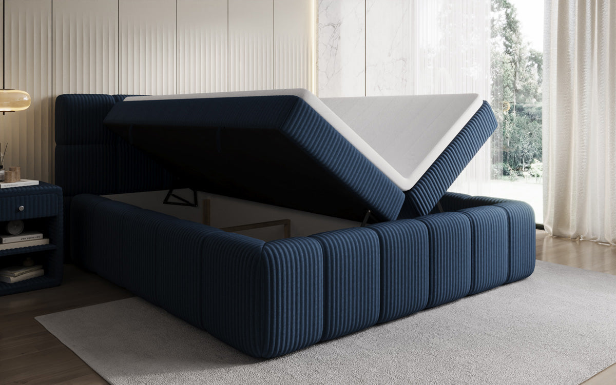 Boxspringbett Bombo a Cord mat Stauraum
