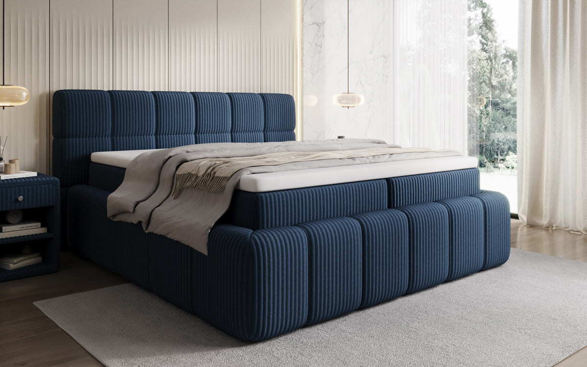 Boxspringbett Bombo a Cord mat Stauraum