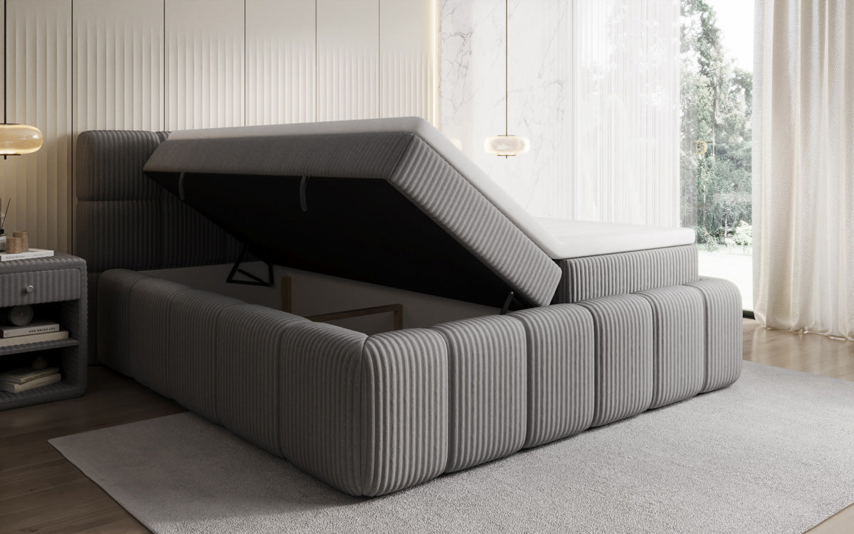 Boxspringbett Bombo a Cord mat Stauraum