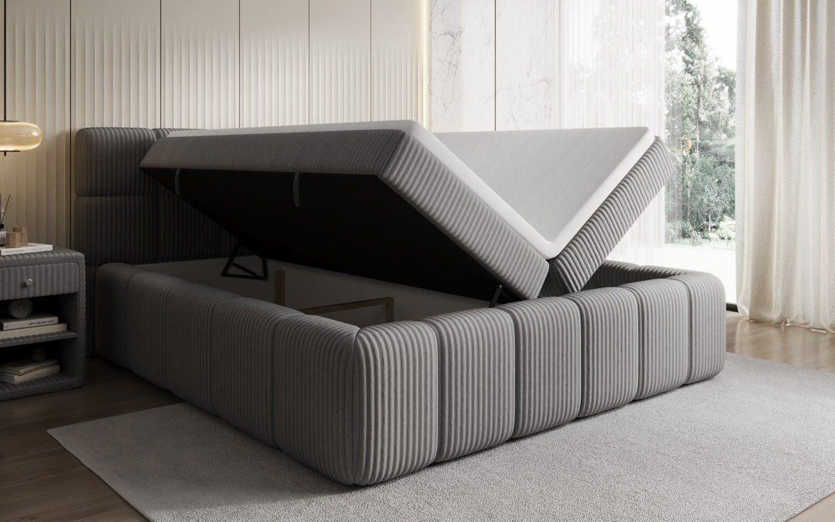 Boxspringbett Bombo a Cord mat Stauraum